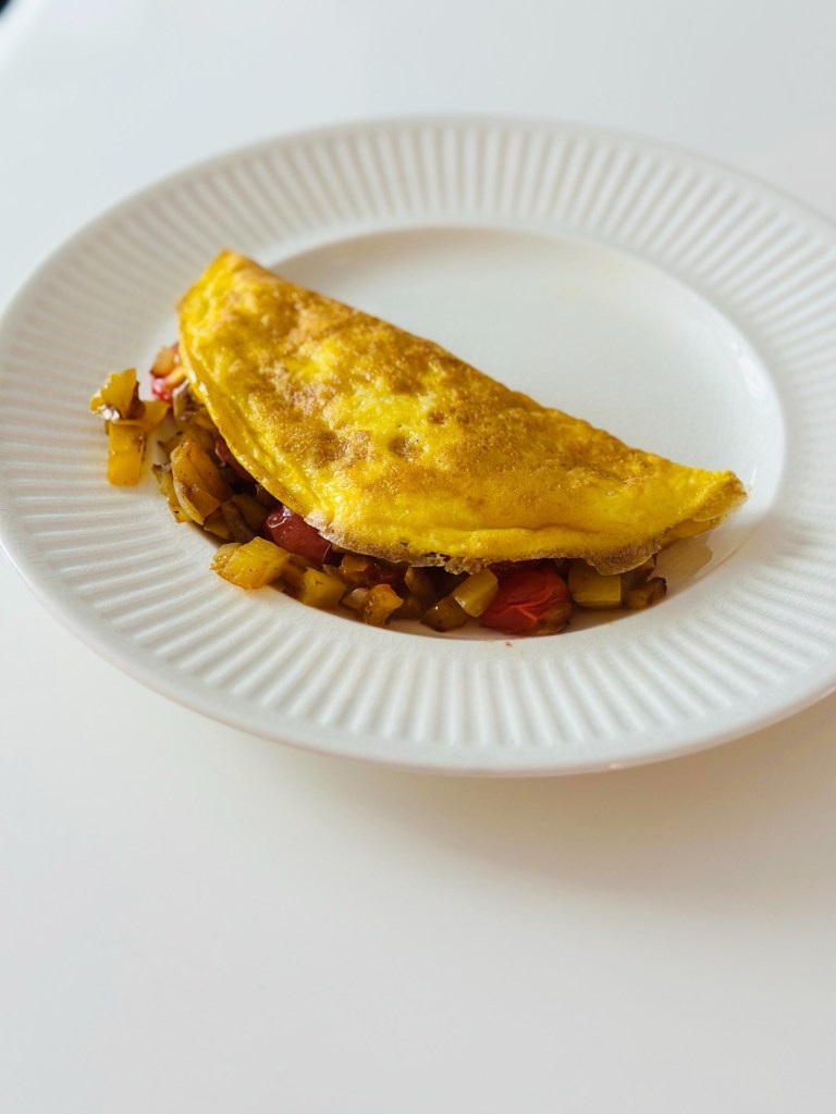 Omelette aux légumes rôtis