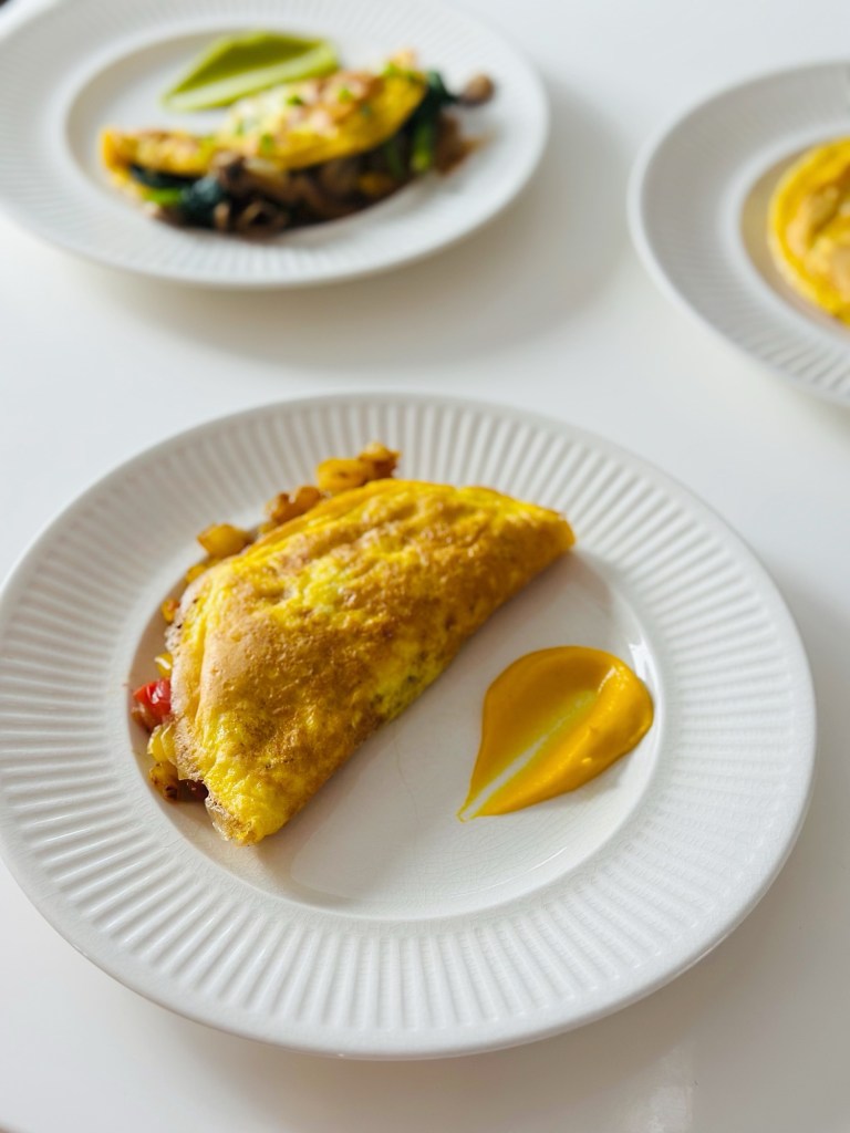 Omelette aux légumes rôtis