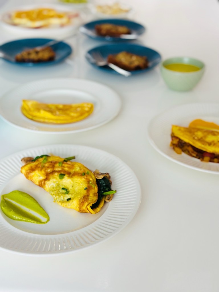 Omelette aux épinards et champignons