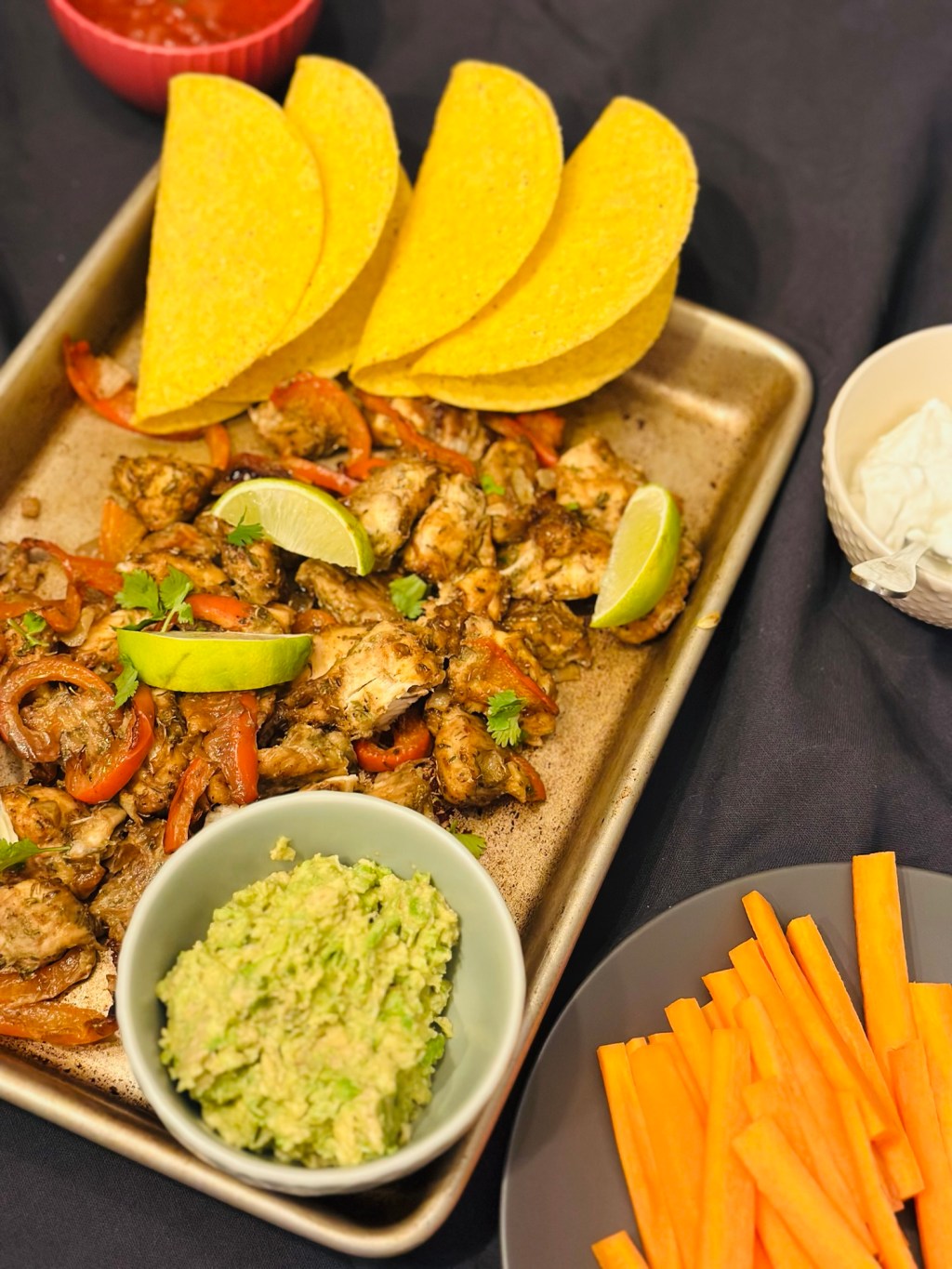 Plaque de fajitas au poulet