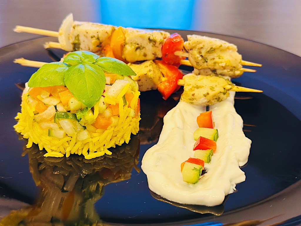 Brochettes de poulet à la grecque