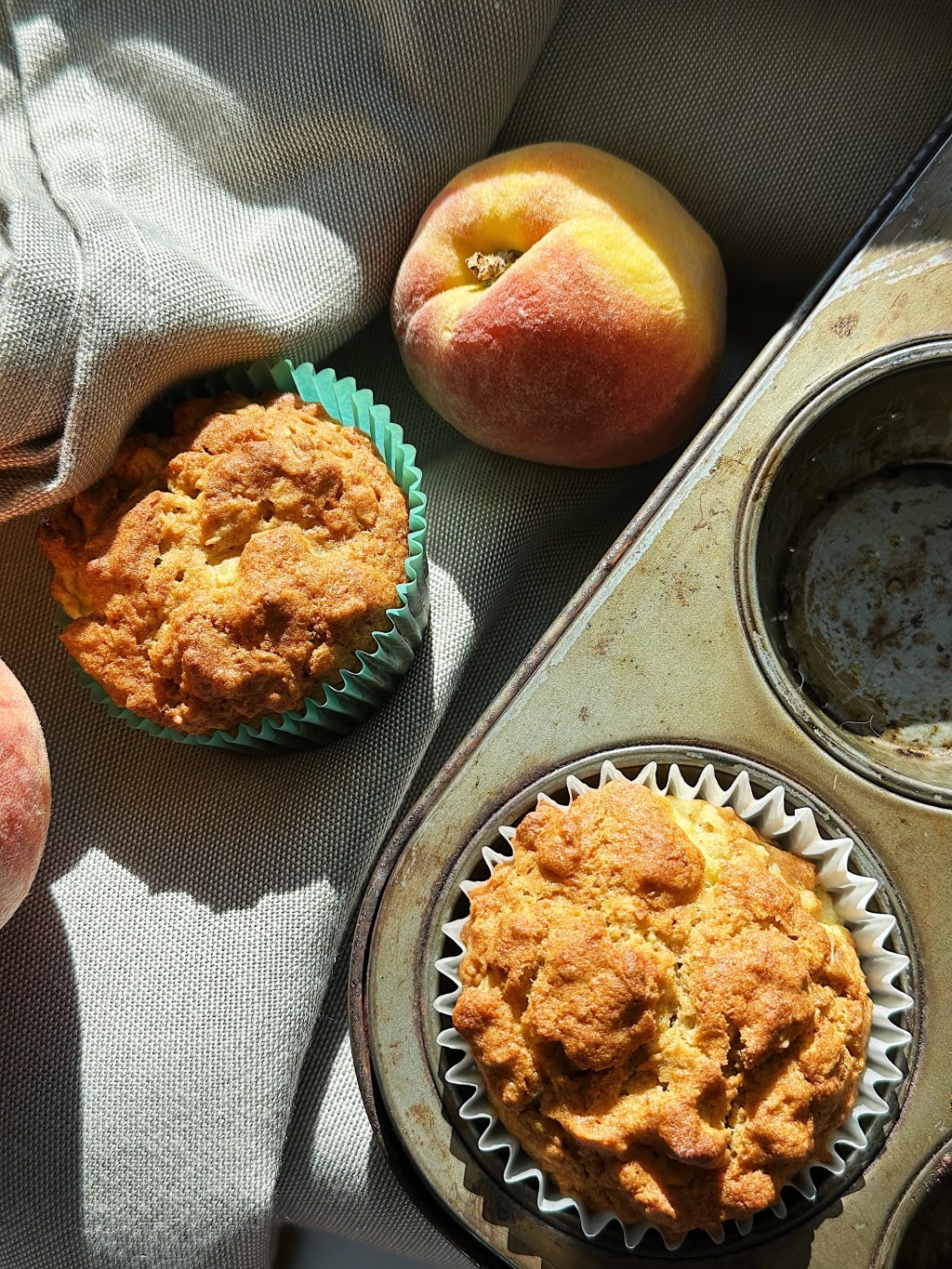 Muffins aux pêches